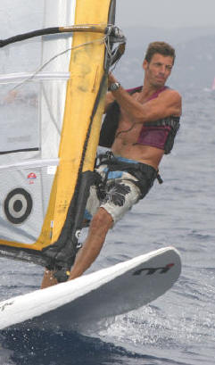 Paco Wirz a Formentera, campione mondiale raceboard master 2007 (foto Baglione)