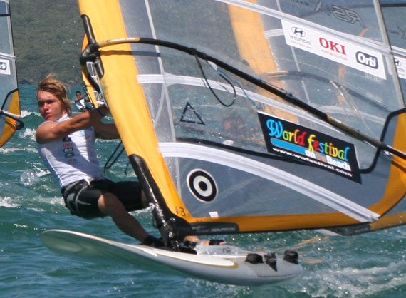 Federico Esposito in azione ai Campionati Mondiali 2008 di Takapuna, Nuova Zelanda