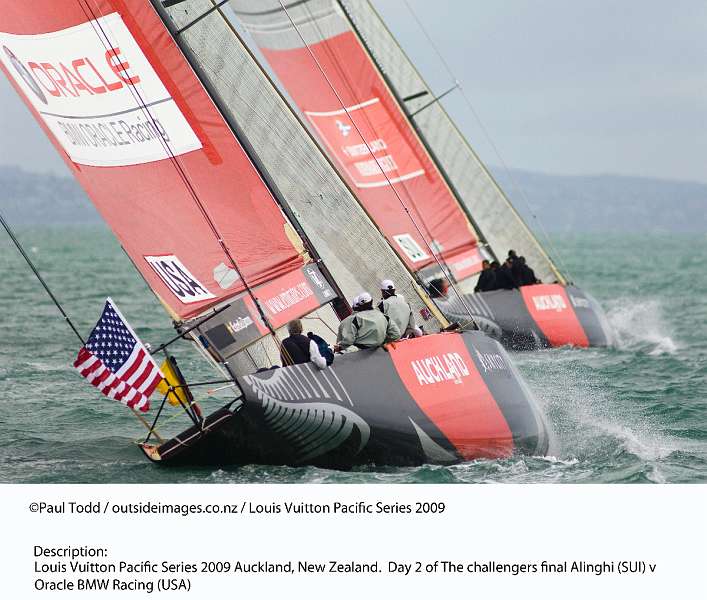 20090212-1015.JPG - Louis Vuitton Pacific Series 2009 Auckland, New Zealand.  Day 2 of The challengers final Alinghi (SUI) v Oracle BMW Racing (USA)Credit line must read: ©Paul Todd/outsideimages.co.nzContact paul@outsideimages.co.nz