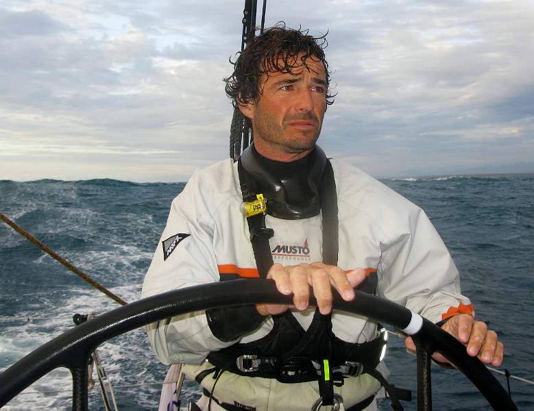 VOR13087.JPG - For EDITORIAL USE only, please credit: Sander Pluijm/Team Delta Lloyd/Volvo Ocean RaceAt 0715 GMT, Delta Lloyd (Roberto Bérmudez/ESP pictured) turns back from the Luzon Strait for the calmer waters of the coast to repair a damaged steering wheel, ripped mainsail and a damaged mast track. The team suspended racing at 1010 GMT, (under race rules for a minimum of 12 hours), and is currently anchored in harbour, in a bay just north of Vigan.The Volvo Ocean Race 2008-09 will be the 10th running of this ocean marathon. Starting from Alicante in Spain, on 4 October 2008, it will, for the first time, take in Cochin, India, Singapore and Qingdao, China before finishing in St Petersburg, Russia for the first time in the history of the race. Spanning some 37,000 nautical miles, visiting 11 ports over nine months, the Volvo Ocean Race is the world's premier ocean yacht race for professional racing crews.For all media enquiries please contact Lizzie Ward on +44 (0)1489 554 832 or email lizzie.ward@volvooceanrace.org. For all photographic enquiries, please contact Tim Stonton on +44 (0)1489 554 867 or email tim.stonton@volvooceanrace.org. For further images, please go to http://images.volvooceanrace.org